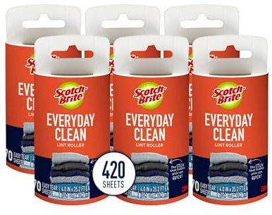 Scotch-Brite Everyday Clean - Recambios de Rodillo de Pelusa, 6 recambios de Rodillos, 420 Hojas