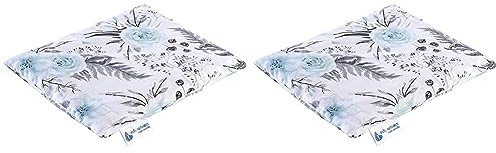 Medi Partners Kirschkernkissen Körnerkissen groß Wärmekissen 500g Rechteck 20x25cm Öko Natur 100% Baumwolle Wärme + Kältetherapie Massagetherapie (Graue Blumen) (Packung mit 2)