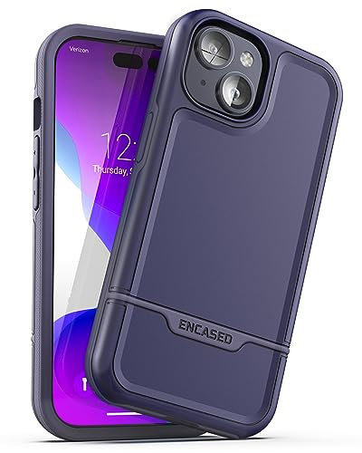 ENCASED Rebel Armor Hülle für iPhone 15 Royal Grape Purple | Entworfen für iPhone 15, schützende, robuste Handyhülle