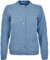 Women's Ladies Long Sleeve Button Top Aran Knitted Cardigan Button Clouse Crew Neck UK (22/24, Sky)