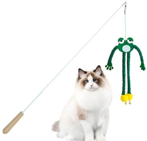 Goowafur Interaktives Katzenspielzeug, Katzenspielzeug - Kreatives und lustiges Katzentierspielzeug,Hautfreundlicher interaktiver Katzenspielzeugstab für Spielspaß bei Kätzchen und Katzen