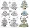 GLOBLELAND Transparente Stempel im Retro-Stil für Gartenbrunnen und Blumen, für Bastelarbeiten, Scrapbooking, Blume, Schmetterling, Silikonstempel, Siegel, transparenter Stempel für Kartenherstellung,