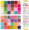 DIYDEC 2400 Stück 48 Farben Bunte Runde Perlen, 6mm Runde Perlen Bunte Perlen Bastelperlen zum Auffädeln für Schmuckherstellung DIY Armbänder Halsketten Handwerk