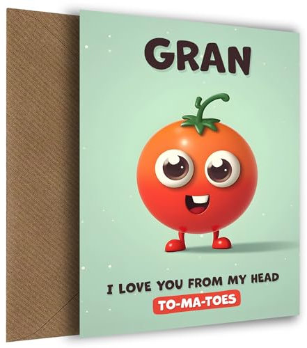 Hey Chimp Geburtstagskarte für Großmutter, I Love You Tomatoes, lustige Geburtstagskarte für Oma, eine einzigartige Grußkarte für Sie