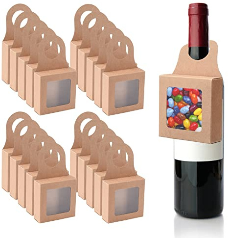 25Pcs Hanging Gift Box,Wine Bottle Box,Hanger Bottle Box,Foldable Gift Box for Home,Kitchen Accessory (1)