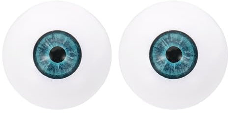 PATIKIL 30mm Safety Eyes,1 Pair Realistic Acrylic Eyes Plastic Half Eyeballs for Masks Halloween Props Art Craft, Blue Green