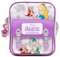 Disney Crossbody-Rucksack aus veganem Leder mit verstellbarem Riemen, Alice im Wunderland Teeparty und Gartenblumen Posen Gingham Lavender, Pink, 7.5 x 9