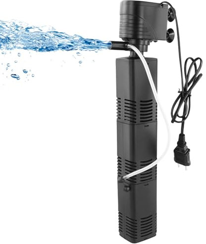 QWORK® Bomba de filtrado para Acuario, 2000L/h 30w, Filtro de Esponja orgánica, elevación: 1,5m, Bomba para Estanque y Accesorios para Acuario