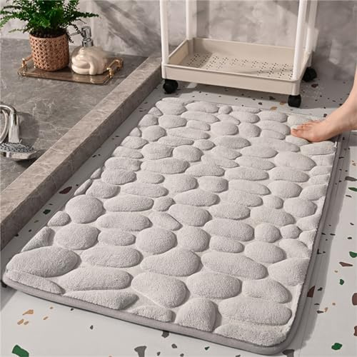 MEIION Laberge Le Tapis de Bain Galets Absorbant Tapis de Bain Absorbant et antidérapant Conçu pour Votre sécurité et Votre Confort