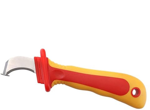 Couteau à Dénuder isolé 1000 V, Couteau de Démontage Antimagnétique avec Poignée en Plastique Isolant, adapté aux Outils D'électricien, Pousser ou Tirer pour Retirer la Gaine,