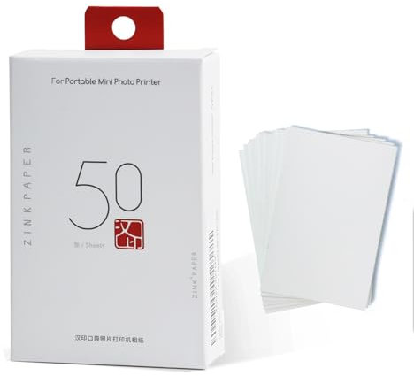 HPRT MT53 Fotopapier (50 Blatt) – 2x3 Selbstklebendes Sofortfotopapier, Kompatibel mit HPRT MT53 & iDPRT ZP200 Mini Fotodruckern