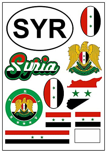 Daged Syrien Aufkleber Karte Stickerbogen - PKW Auto Motorrad Biker Flagge Fahne Deko AK