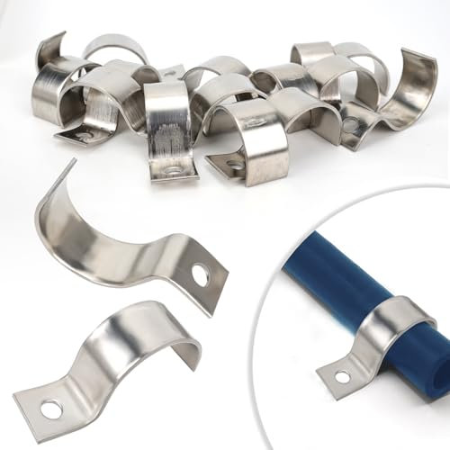 20 stk Kabelschellen,Hochleistungs Einzelloch Kabelschellen Metall, Kabelhalter Kabelclips Für Kabel Unterputz Installation Ø 32 mm，Edelstahl Rohr Rohrschelle (Ø 32)