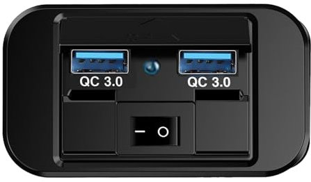 Toma USB de 12 V - Cargador USB de 12 V, Toma Doble para Coche | Toma de corriente resistente al agua, cargador USB para motos, vehículos y embarcaciones, Ideal para una carga rápida y eficiente de to