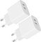 USB C Adapter 20W,40W 2Port USB C Ladegerät für iPhone 16 15 Plus Pro Max iPad Samsung Huawei Xiaomi, USBC Stecker Schnellladegerät Netzstecker USB C Netzteil Ladestecker Charger（2 Stück）