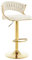 WOLTU Barhocker höhenverstellbar, Barstuhl 360° drehbar, Küchenhocker mit geflochtener Rückenlehne Fußstütze, Hocker Bar Küche, Samt Metall, Creme, BH427cm-1