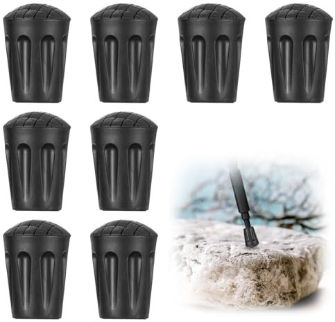cobee 8 Stück Gummipuffer für Wanderstöcke, rutschfeste Gehstockkappen Gummispitzen 11mm Gehstock Gummispitzen für Wanderstöcke Wandern Rekkingstöcke Senioren Krücken