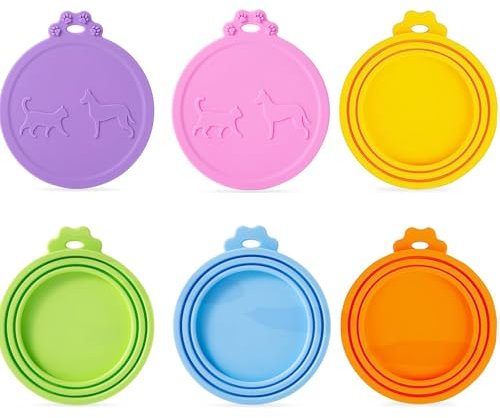 6 Stück Dosendeckel Katzenfutter, Universal-Silikon-Dosendeckel für Katzen- & Hundefutterdosen, für Haustier Futteraufbewahrung Universal, 6 Farben