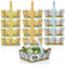 com-four® 12x Osterkorb mit Motiv - Pappkörbchen zum befüllen - Osternest für Geschenke und Ostereier - Geschenktasche aus Pappe mit Tragegriff (Set 4-12 Stück)