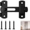 Black Gate Latch for Wooden Gates, Stainless Steel Sliding Lock, 180° 4-inch Door Bolt, Bifold Door Lock Bolt for Barn Doors, Sliding Doors, Internal and External Latches for Garden, Garage, Bathroom