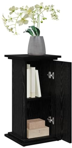 vidaXL Display Stand Black Oak 31 x 30 x 60 cm Engineered wood