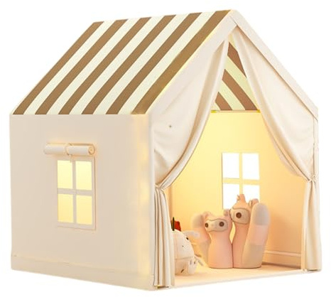 Großes Zelt für Kleinkind, Kinderzelt im Innen, atmungsaktives Spiel mit Türvorhang und Fenster, abnehmbares Kinderspielhaus mit Metallunterstützung für Kleinkind