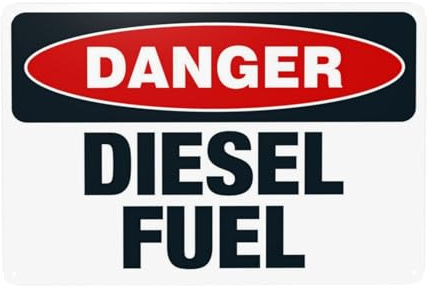 Danger Diesel Fuel Security Warning Signs, Caution Metal Sign, Use for Business Home Office Shop Indoor Outdoor Safety Customed Wall Decor 30 x 20 cm