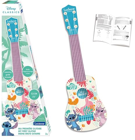 Lexibook, Stitch My First Guitar, K200DLXB | 53cm (21), 6 nylon strings, Learning guide included, Blue