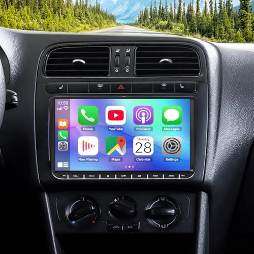 2+32G Android 14 Autoradio Stereo per Volkswagen Polo 2010-2014 con Wireless Carplay Android Auto, 9 pollici Touch Screen Radio Lettore Multimediale con navigazione GPS FM RDS SWC Bluetooth WiFi