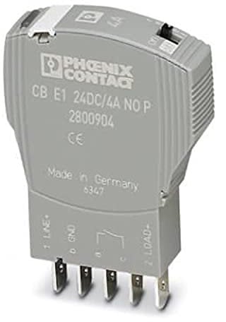 PHOENIX CONTACT CB E1 24DC/4A NO P Elektronischer Geräteschutzschalter, 1-Polig, 1 Schließerkontakt, Stecker für Basiselement, 52mm Länge, Grau