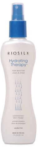 BioSilk Hydrating Therapy, Pure Moisture Leave-In Hair Spray, Estándar, White, Hair Treatment for Damaged Hair, Pre-Styling Hair Care Product, Anti Frizz Spray, Low pH & Paraben-Free, 207ml