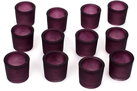 NoNa 12er Set 6 cm Teelichtglas Glas Farbe Lila Kerzenglas Windlicht Kerzengläser