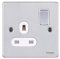 Schneider Electric GU3510WBC Ultimate Low Profile brushed chrome White insert 1 gang 13A switched socket