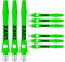 RED DRAGON DRX Coated Aluminium Short Green Logo Dart Stems (Shafts) - 2 Sets per Pack (6 Stems in total)
