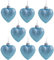 Christmas Concepts® Pack of 8-60mm Heart Shaped Christmas Tree Baubles – Glitter Decorated Baubles (Ice Blue)