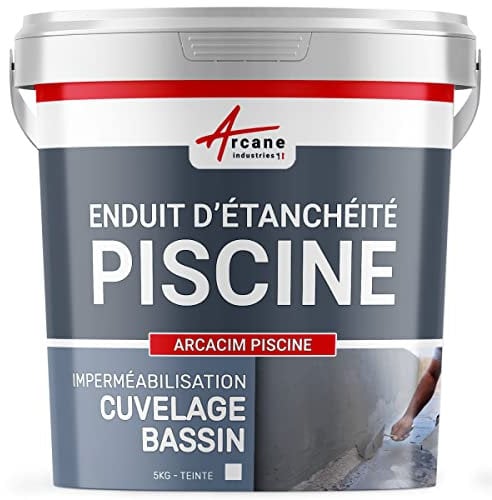 Enduit de cuvelage piscine, enduit hydrofuge pour étanchéité piscine et bassin - 5 kg Blanc - ARCANE INDUSTRIES