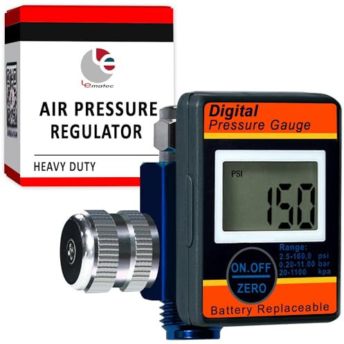 Air Pressure Regulator, Precise and Accurate Heavy Duty Air Regulator, ¼ Inch NPT 0-150 PSI Air Compressor Regulator with Gauge.