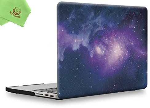 UESWILL, custodia rigida opaca per MacBook, morbida al tatto, include panno in microfibra, Pattern-Nebula/Purple, Macbook Pro 13 con Retina Display