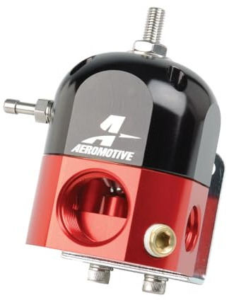 Aeromotive 13204 A1000 Bypass Vergaser-Kraftstoffdruckregler, verstellbar, 3-15 PSI, 2-Port