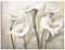 ARTLAND Wanddeko Leinwand Bilder Wandbild A. S. Callas Botanik Blumen Calla Malerei Creme A5GF