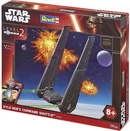 Revell Modellbausatz Star Wars Kylo Ren´s Command Shuttle im Maßstab 1:93, Level 2, originalgetreue Nachbildung mit vielen Details, Steckmechanismus, mit vorbemalten und vordekorierten Teilen, 06695