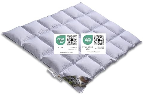 Vitaschlaf® TESTSIEGER Moscovy® W6 EXTRA WARM Premium Daunendecke Daunenbett Made in Germany Since 1947 Made in Germany Since 1947 (200 x 220 cm)