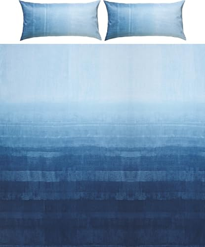 Erwin Müller Bettwäsche, Bettgarnitur, Bettbezug, Kissenbezug Mako-Satin dunkelblau Größe 40x80 cm / 200x220 cm - streichelzart, mit Reißverschluss