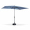 Alice's Garden - Parasol droit rectangulaire 2x3m - Touquet bleu grisé - mât central en aluminium orientable et manivelle d'ouverture