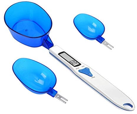 Mengshen Balance de cuisine numérique avec 3 cuillères à mesurer pesant et ingrédient liquide sec Thé au lait Farine d'épices Médecine 1.1lb / 500g (0.1g) Balance de milligramme écran LCD portable