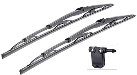 Mossa Vordere Scheibenwischer kompatibel mit Renault Master II (10.1997-04.2010) - Wischerblätter Standard. Wischerblätter - Set für Frontscheibe (Fahrer- + Beifahrerseite) (600 mm / 600 mm)