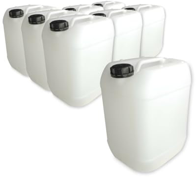 Trevendo 8er-Set Wasserkanister - Leerkanister - Kunststoffkanister (20 Liter) - lebensmittelecht & BPA-frei - inkl. Trevendo Beschriftungsetiketten