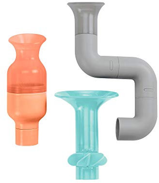 Boon B11380 Building Toy, Accessories for Babies and Toddlers, 3 Multicoloured Water Tubes for Bath Time, Suitable for 1, 2, 3 and 4 Year Olds