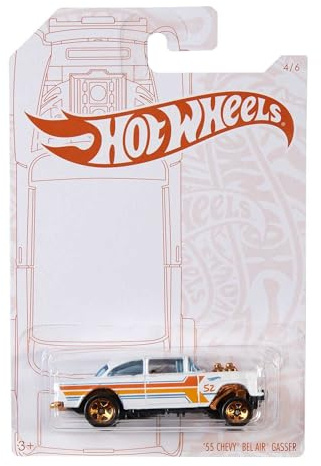 Hot Wheels 2020 Pearl and Chrome 4/6 - '55 Chevy Bel Air Gasser (White)