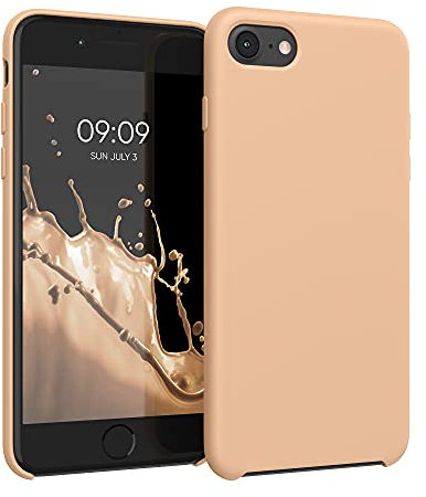 kwmobile Case Compatible with Apple iPhone SE (2022) / iPhone SE (2020) / iPhone 8 / iPhone 7 Case - TPU Silicone Phone Cover with Soft Finish - Baby Peach